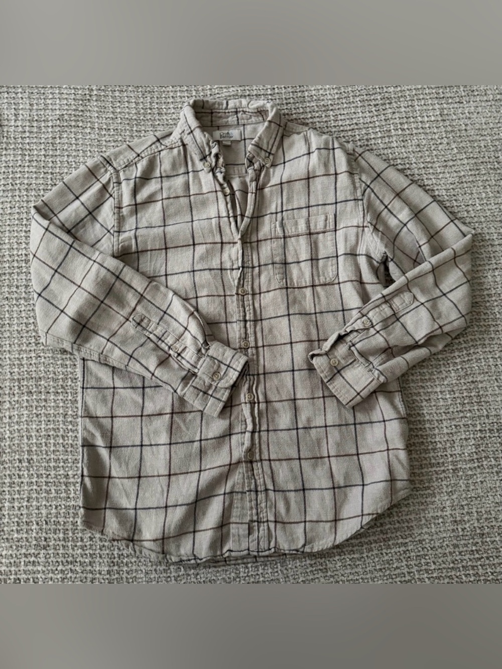 croft & barrow Beige Plaid Button-Front Shirt Jacket